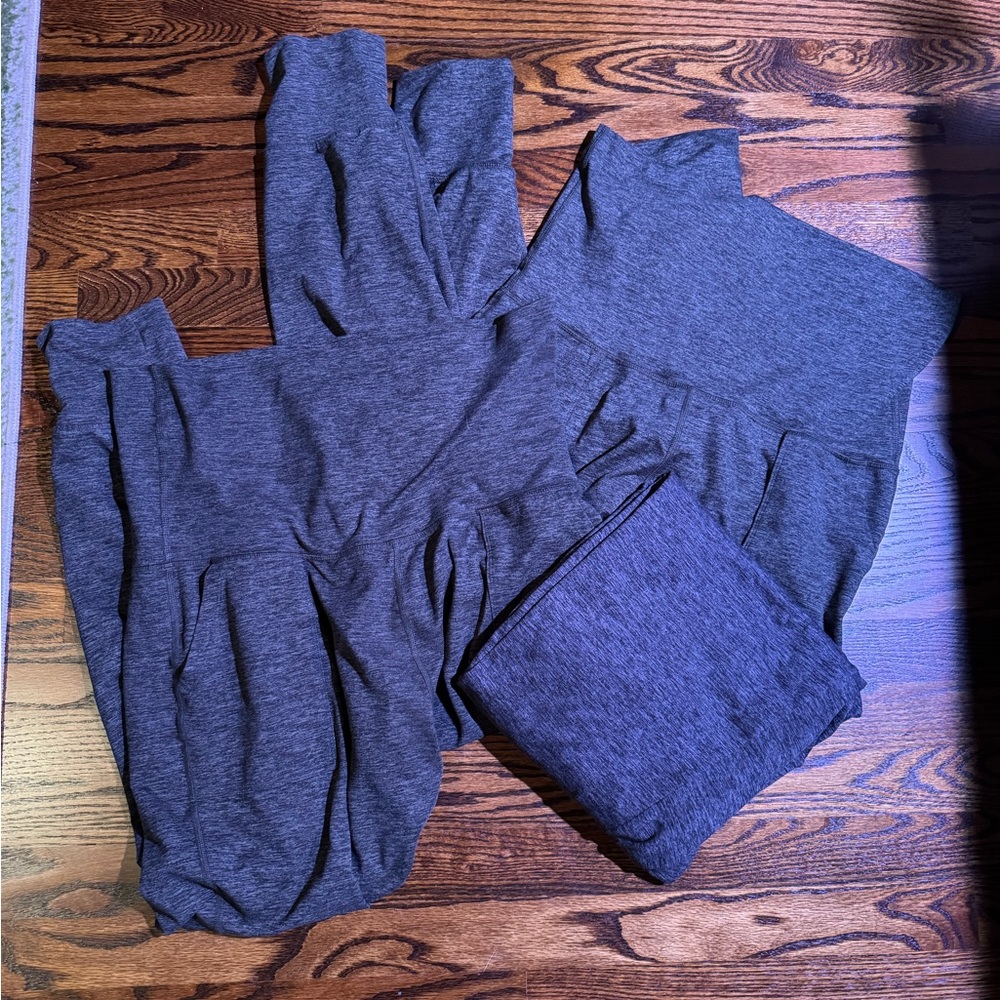 3 x aerie offline joggers green/grey high waisted, soft